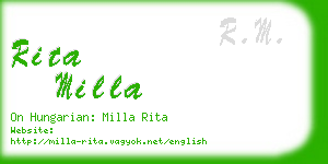 rita milla business card